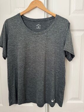Nike women's Dri-FIT Heathered navy /Charcoal Short Sleeve Tee